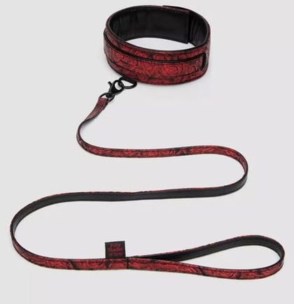 Стильный ошейник с поводком reversible faux leather collar and lead