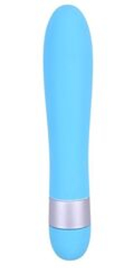 Голубой классический вибратор Precious Passion Vibrator - 17 см.
