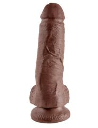 Коричневый фаллоимитатор 8  Cock with Balls - 21,3 см.