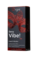 Разогревающий гель для массажа Orgie Sexy Vibe Hot с эффектом вибрации - 15 мл.