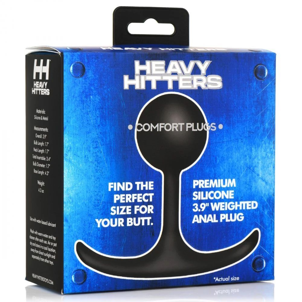 Черная анальная пробка с утяжелением premium silicone  weighted round plug