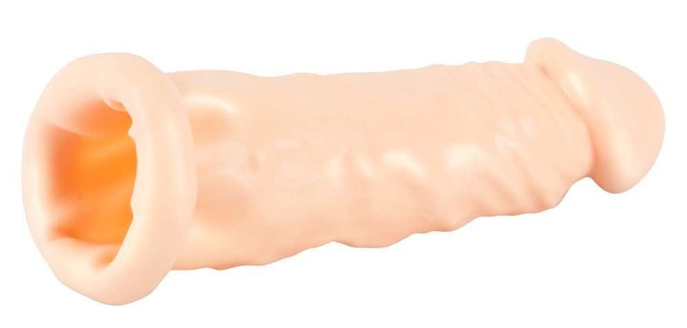 Телесная насадка-удлинитель silicone extension - 19 см.