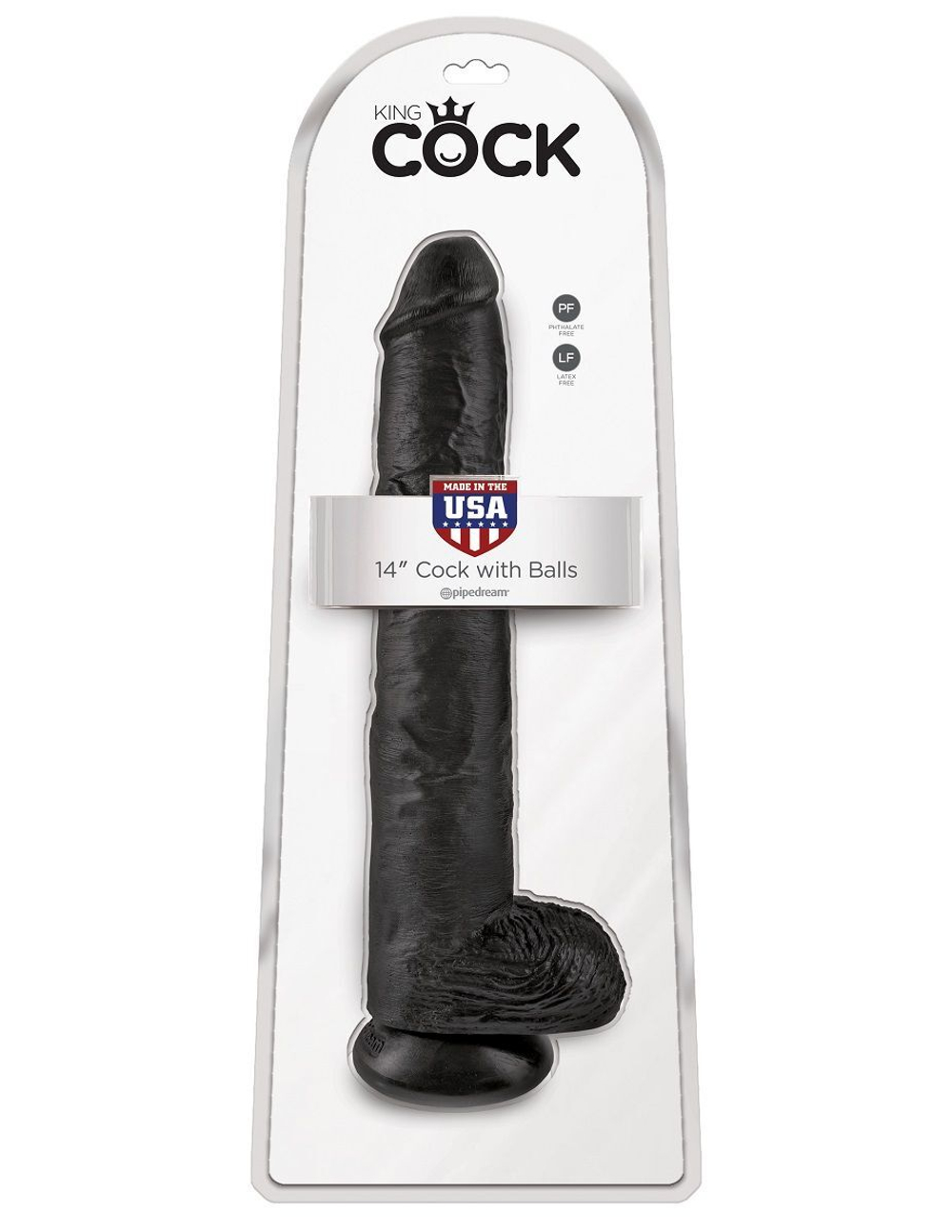 Чёрный фаллоимитатор-гигант 14  cock with balls - 37,5 см.