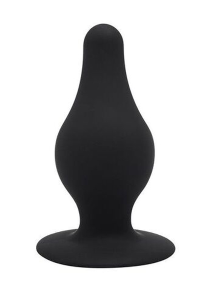 Черный анальный стимулятор DUAL DENSITY PLEASURE PLUG L - 10,2 см.