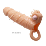 Телесная удлиняющая вибронасадка penis sleeve connor - 17 см.