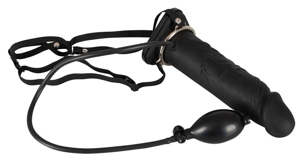 Полый страпон с эффектом увеличения inflatable strap-on - 18,5 см.