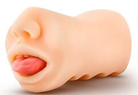 Телесный мастурбатор-ротик с язычком oral anne