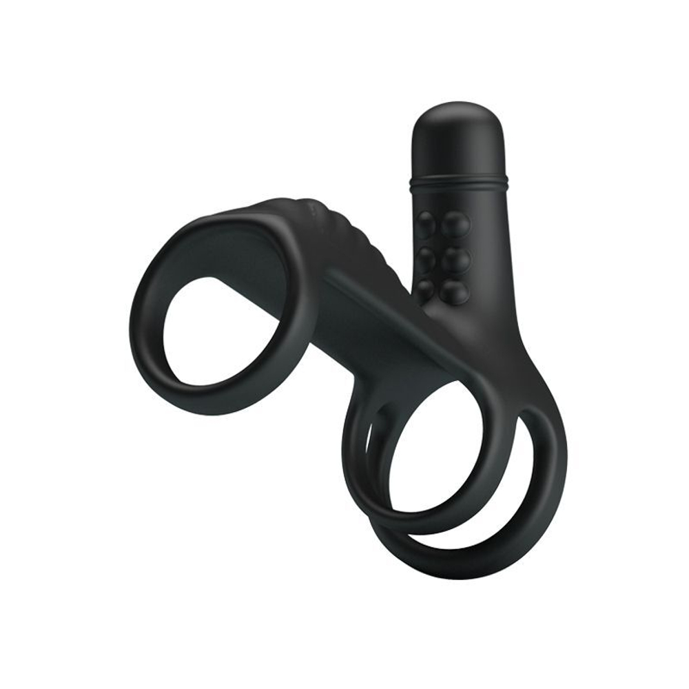 Черная вибронасадка на пенис vibrating penis sling