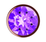 Пробка цвета розового золота с фиолетовым кристаллом diamond amethyst shine l - 8,3 см.