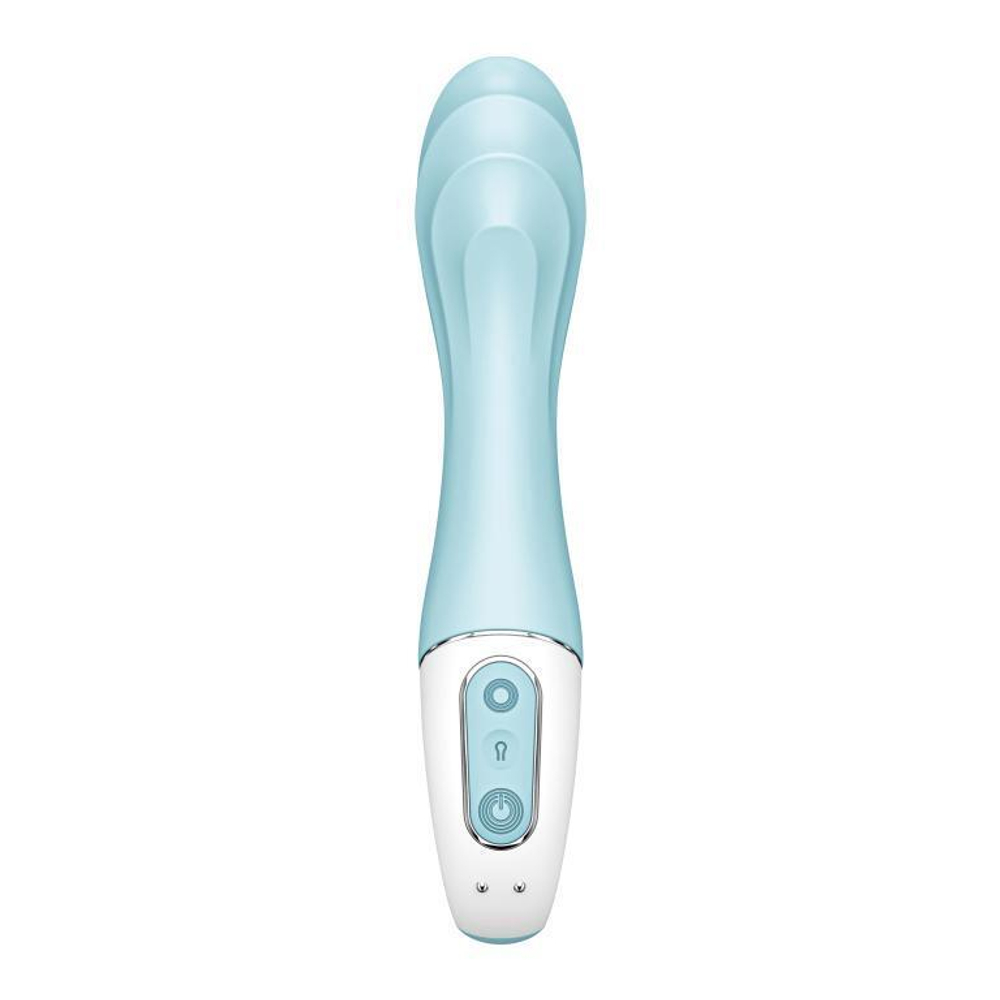 Голубой вибромассажер Air Pump Vibrator 5+ - 21 см.