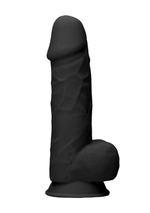 Черный фаллоимитатор realistic cock with scrotum