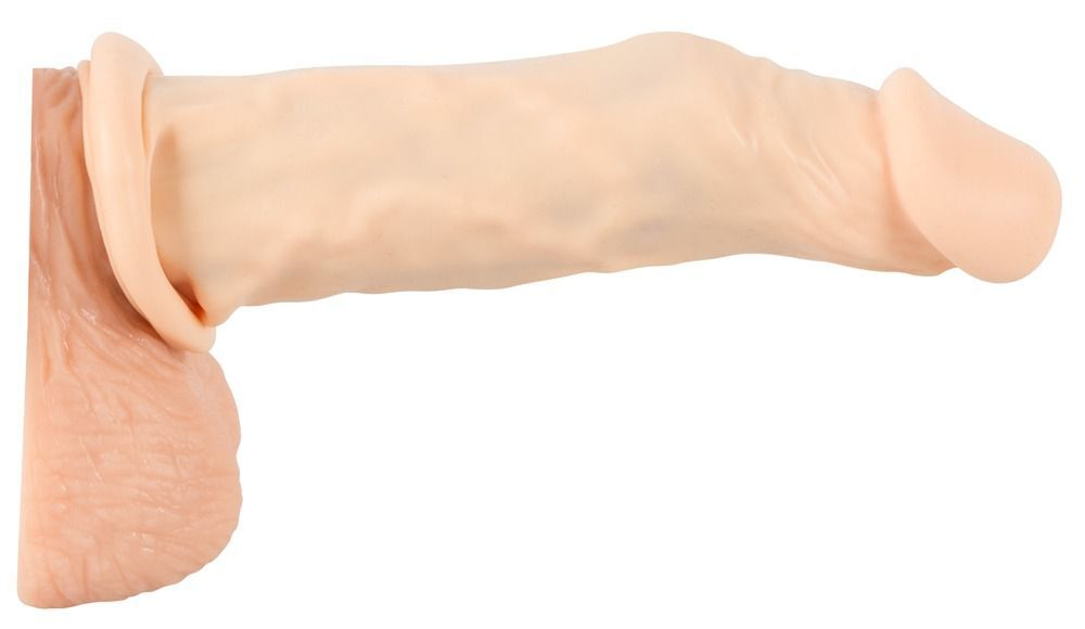 Телесная насадка-удлинитель silicone extension - 19 см.