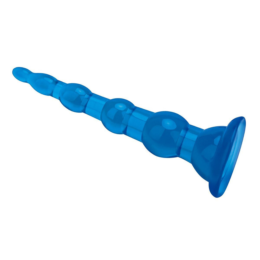 Голубая анальная елочка на присоске anal beads with suction base