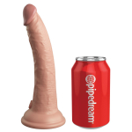 Телесный вибратор 7  vibrating silicone dual density cock with remote с пультом ду - 21 см.