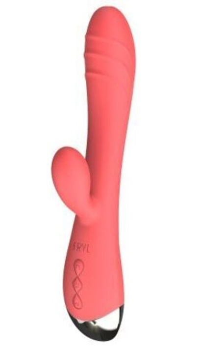 Коралловый вибратор-кролик eridan - 21 см.