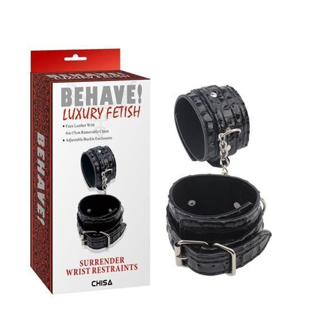 Черные наручники surrender wrist restraints