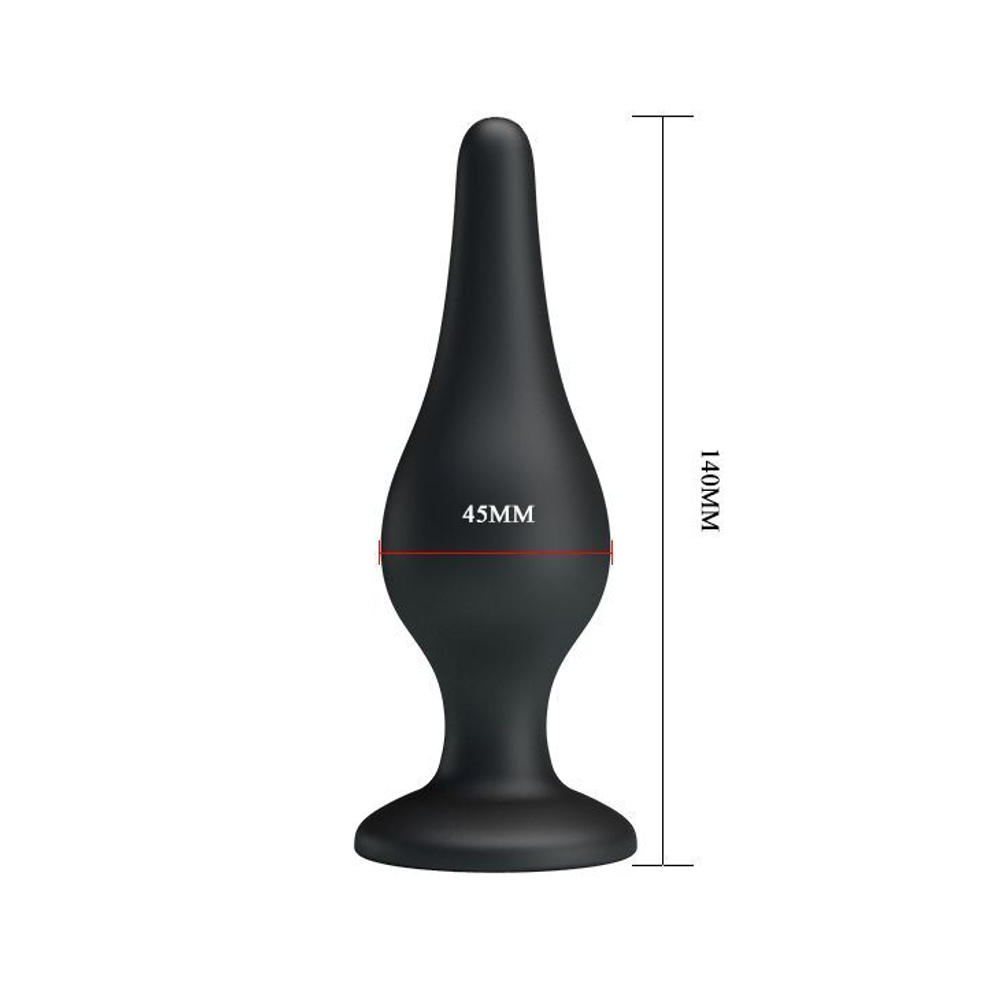 Анальная пробка на присоске среднего размера sensitive prostate plug - 14 см.