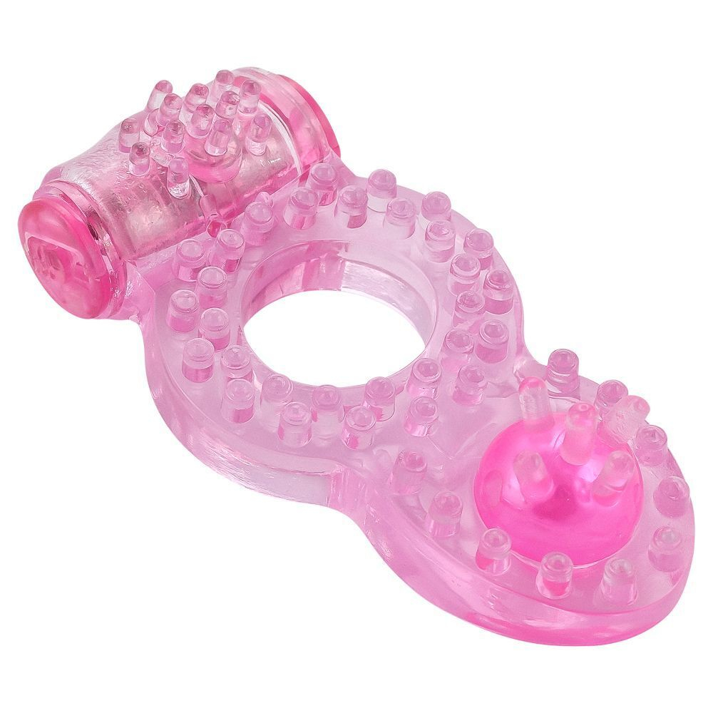 Розовое эрекционное кольцо с вибрацией rings ringer