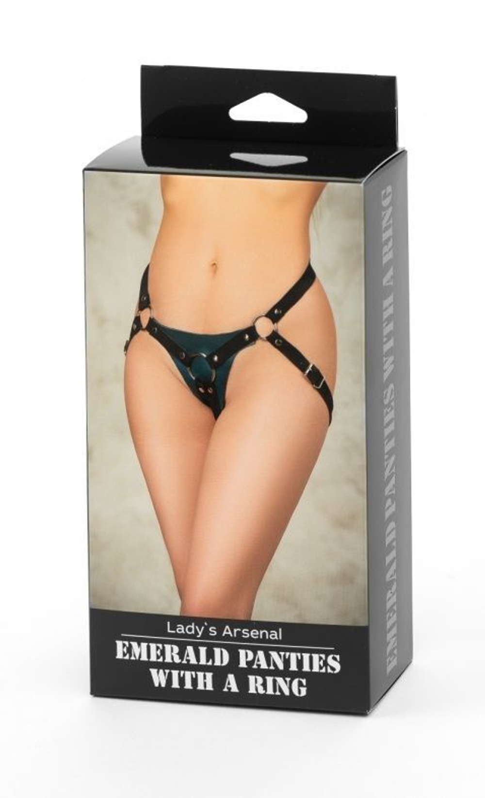 Трусики с кольцом под насадки и замшевыми ремешками panties with a ring