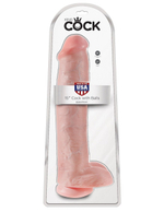 Телесный фаллоимитатор-гигант 15  cock with balls - 40,6 см.