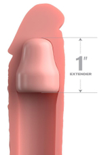 Телесная насадка-удлинитель 1 inch silicone x-tension - 17,8 см.