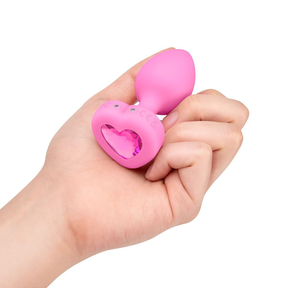 Анальный плаг с кристаллом-сердцем Vibrating Heart Shape Jewel Plug
