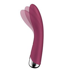 Малиновый вибратор-ротатор spinning vibe 1 - 18 см.
