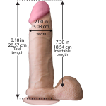 Ультрареалистичный фаллоимитатор the realistic cock ultraskyn 8” - 20,57 см.