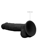 Черный фаллоимитатор realistic cock with scrotum