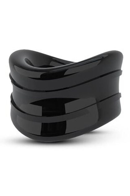 Черное эрекционное кольцо на мошонку beef ball stretcher snug