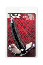 Насадка на пенис для двойного проникновения black&red - 16,5 см.