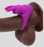 Фиолетовое эрекционное виброкольцо happy rabbit cock ring kit