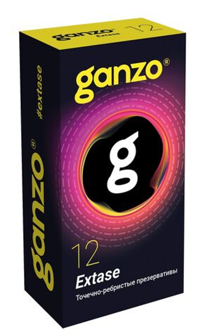 Презервативы анатомической формы с точечной и ребристой структурой Ganzo Extase