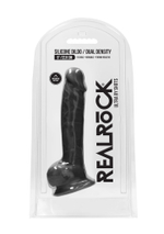 Черный фаллоимитатор realistic cock with scrotum