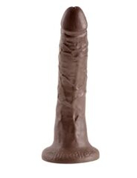 Коричневый фаллоимитатор с присоской 7  Cock - 17,8 см.