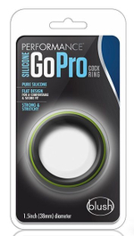 Черно-зеленое эрекционное кольцо silicone go pro cock ring