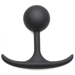 Черная анальная пробка с утяжелением premium silicone  weighted round plug
