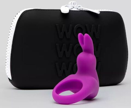 Фиолетовое эрекционное виброкольцо happy rabbit cock ring kit
