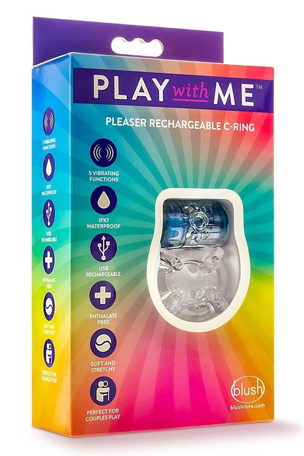 Эрекционное виброкольцо pleaser rechargeable c-ring