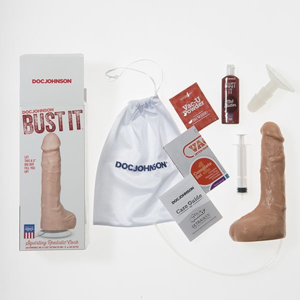 Фаллоимитатор с имитацией семяизвержения bust it squirting realistic cock - 23,36 см.