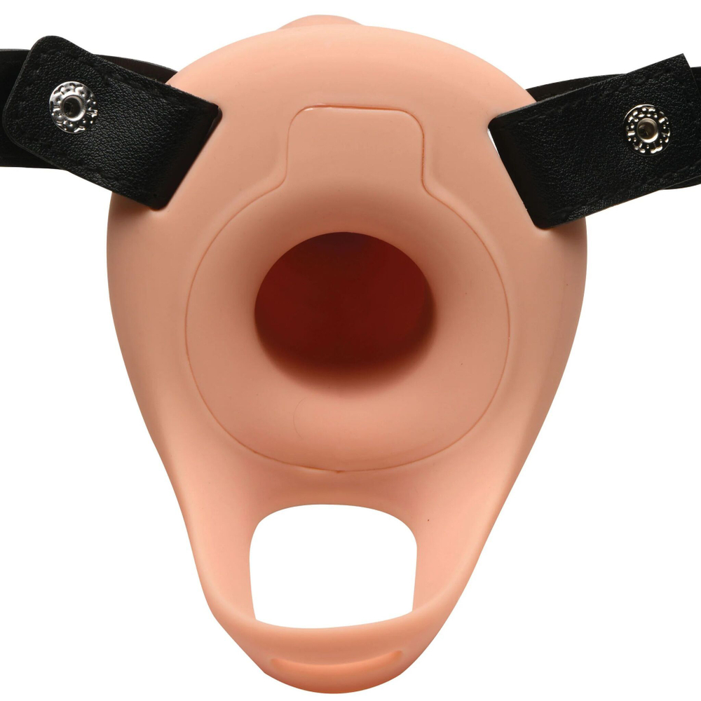 Полый страпон с вибрацией 2’’ erection 28x smooth vibrating silicone penis sheath