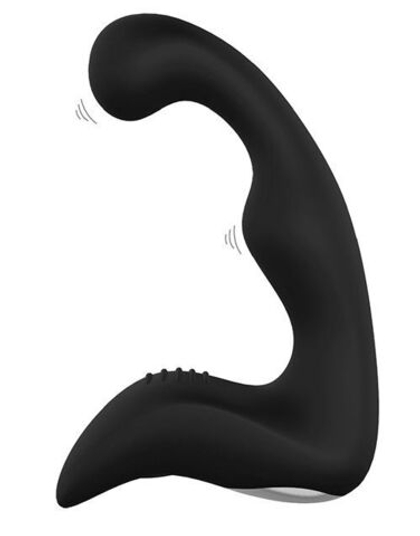 Чёрный перезаряжаемый массажёр простаты booty pleaser