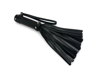 Черная генитальная мини-плеть queen arsenal - 26 см.