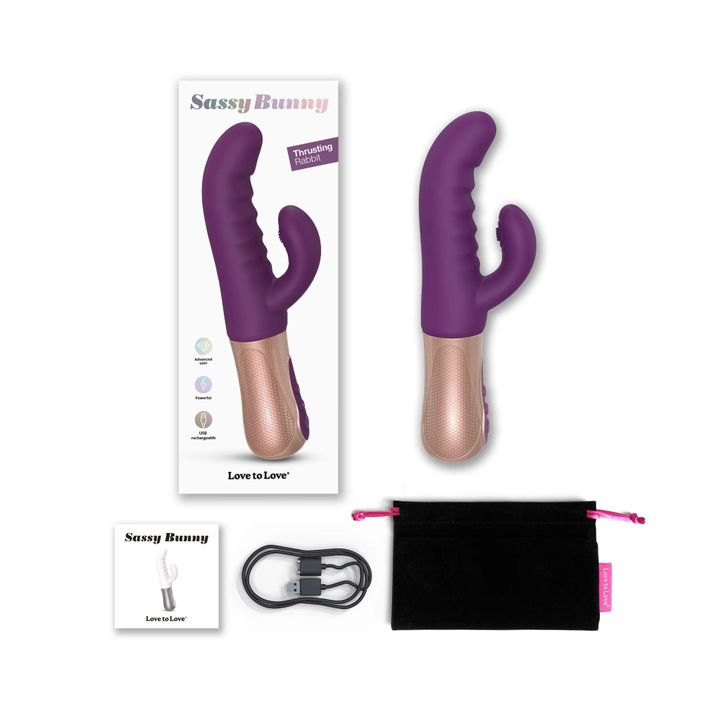 Фиолетовый вибратор-кролик sassy bunny - 21 см.