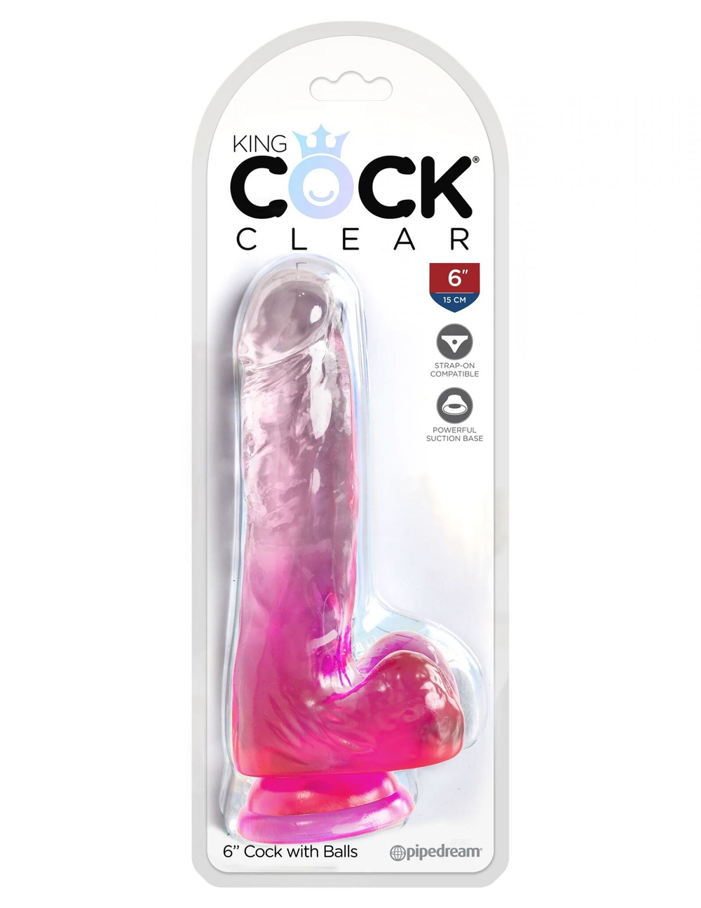 Фаллоимитатор king cock clear 6  cock with balls - 17,8 см.