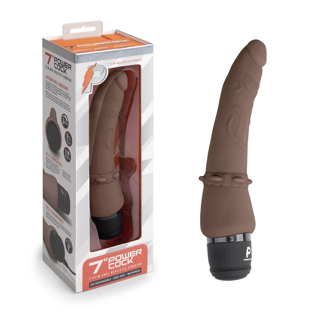 Анальный вибратор 7  Slim Anal Realistic Vibrator - 20 см.