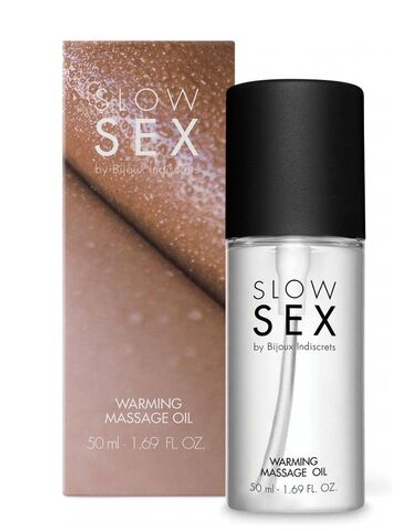Съедобное cогревающее массажное масло slow sex - 50 мл.