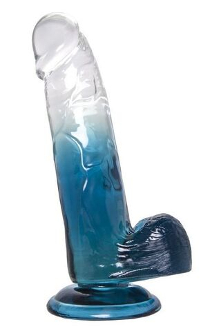Прозрачно-синий фаллоимитатор avy -  20 см.