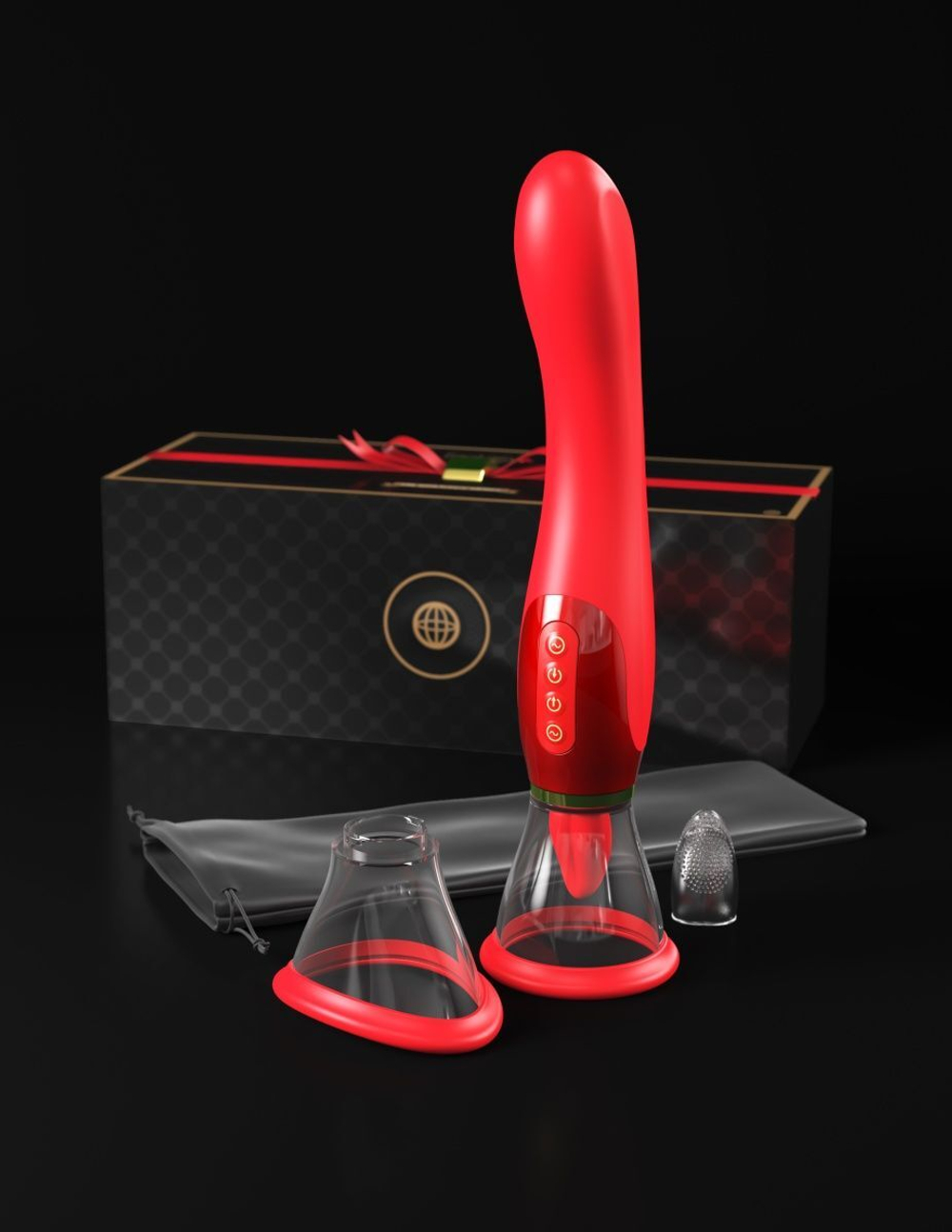 Двухсторонний вибростимулятор ultimate pleasure 24k gold luxury edition