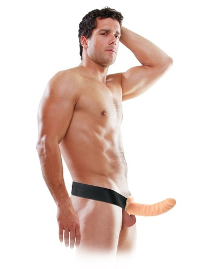 Полый страпон 8  hollow strap-on телесного цвета - 19 см.